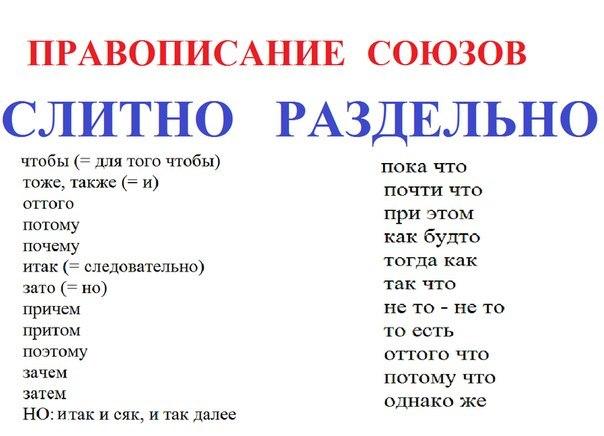 Как правильно говорить по-русски: правописание союзов
