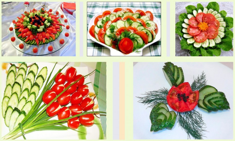 Много способов простого и красивого оформления овощной нарезки