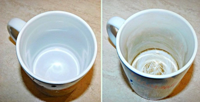 Как отмыть чашку от кофейного налета