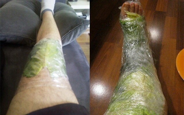 Капустный лист при воспалении коленных суставов