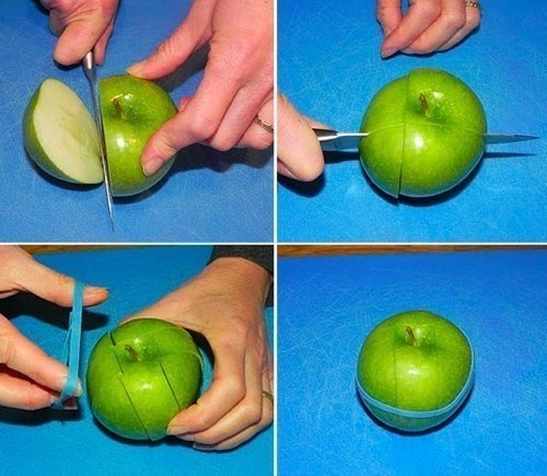 Как хранить разрезанное яблоко так, чтобы оно не потемнело