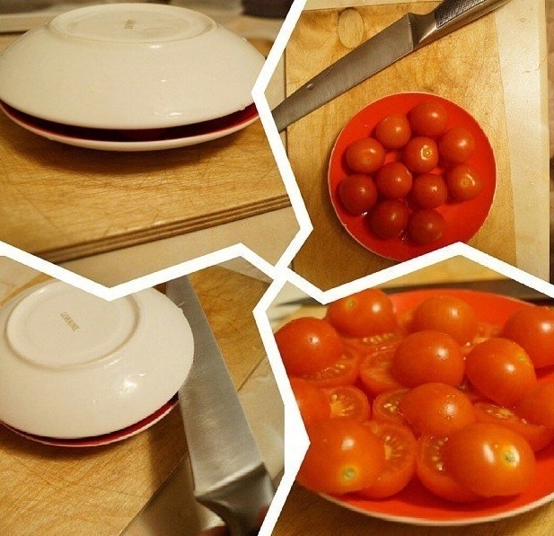 Быстрый способ нарезать помидоры черри