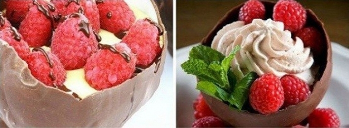 Сделайте шоколадные миски для сладостей или мороженого