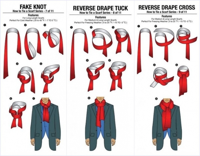 Как завязать мужской шарф