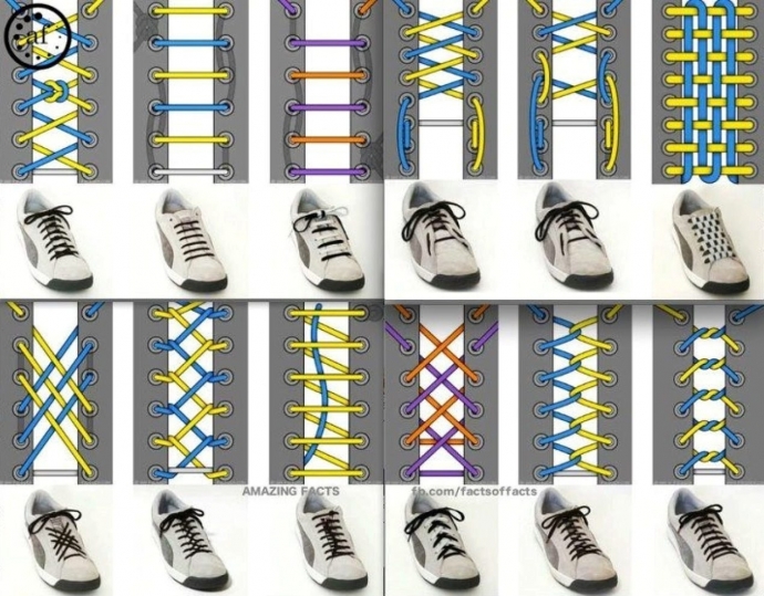Как стильно завязать шнурки