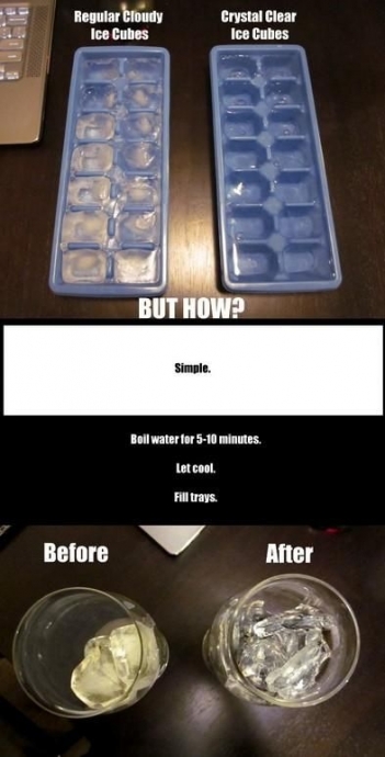 Как получить прозрачные кубики льда