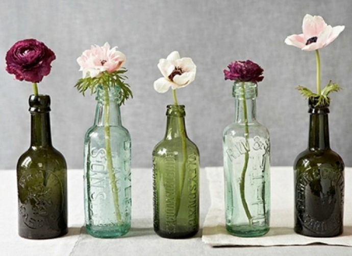 Очистить труднодоступные места вазы и бутылки