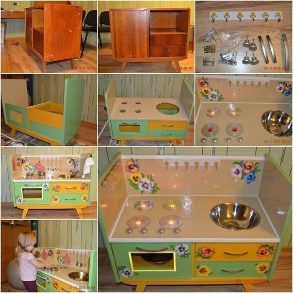 Детская кухня из старой мебели