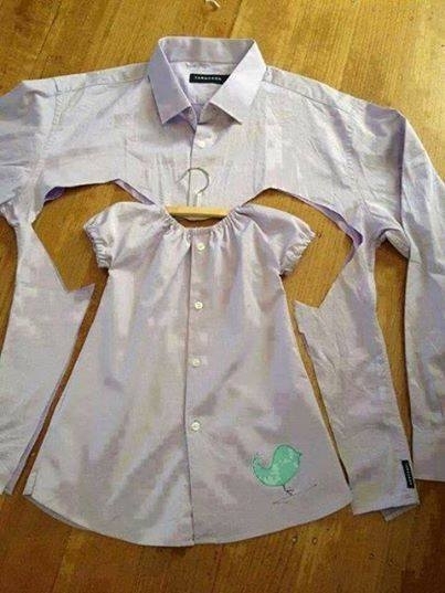 Платье для малышки из папиной рубашки