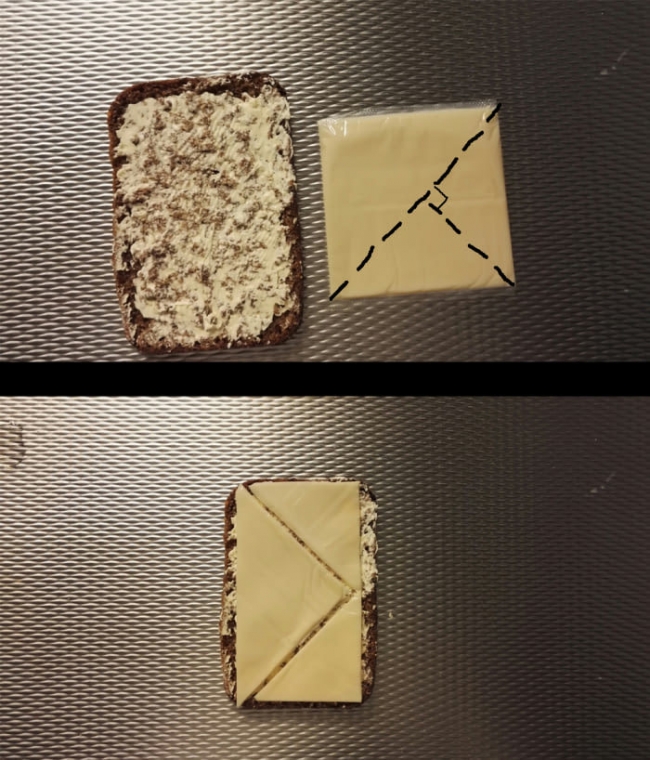 Если сыр не соответствует размеру хлеба