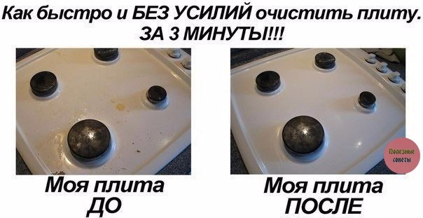 Быстрый способ очистки плиты Быстрый способ очистки плиты