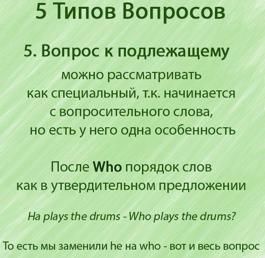 5 типов вопросов