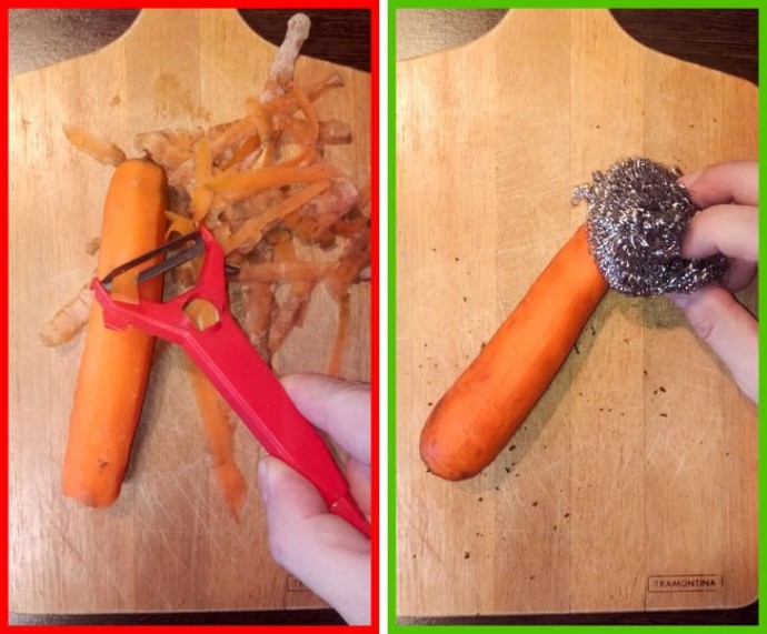 Как быстро почистить морковку