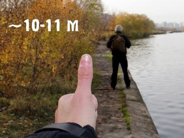 ​Как палец может помочь измерить расстояние или «метод большого пальца»