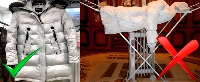 Пуховик без разводов после стирки