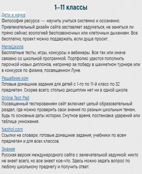 Сайты, способные помочь освоить школьную программу быстрее и с большим удовольствием