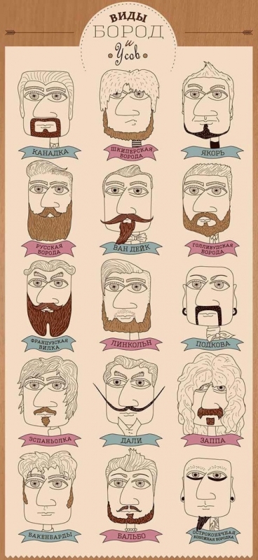 ​Какие есть виды бород и усов