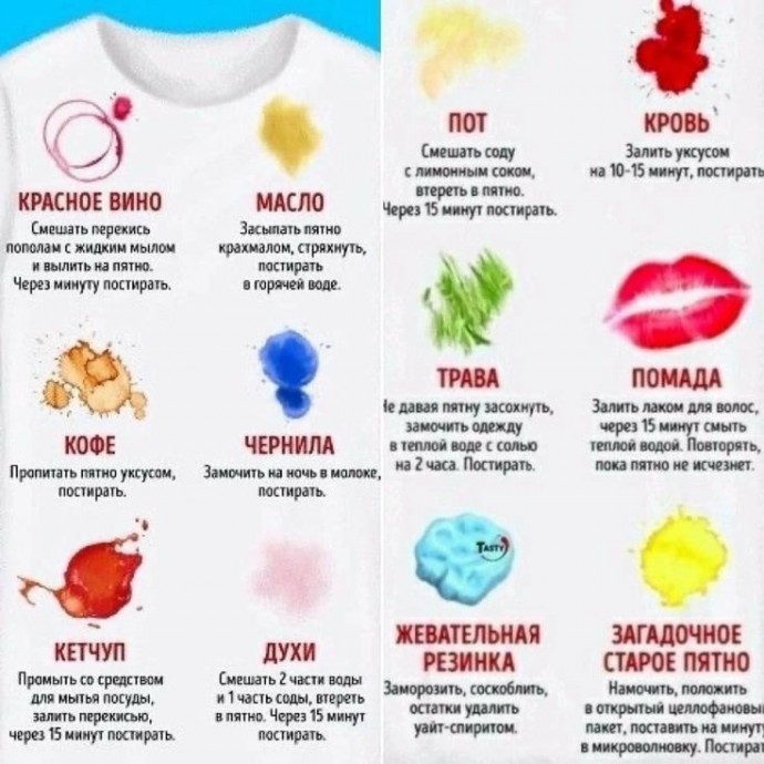 Как отстирать любое пятно за 5 минут