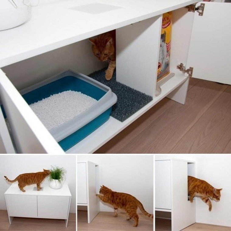 ​Как спрятать лоток для кошки