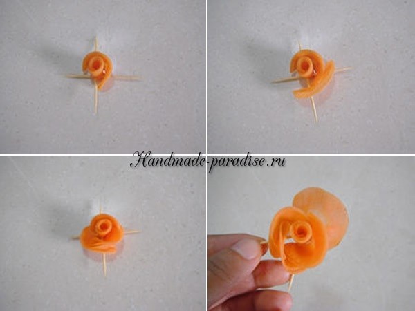 Как сделать самому розу из морковки для праздничной сервировки стола