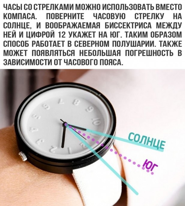 Как использовать часы вместо компаса Как использовать часы вместо компаса