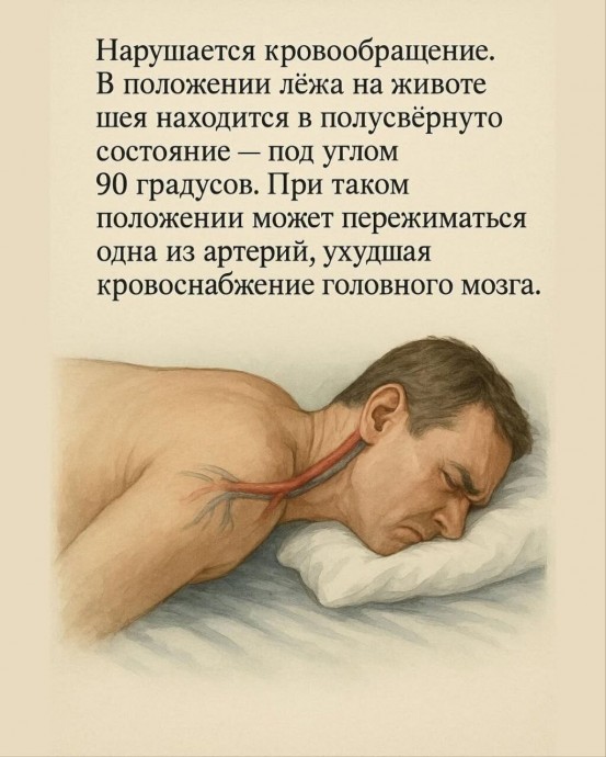 Почему сон на животе вредит телу Почему сон на животе вредит телу