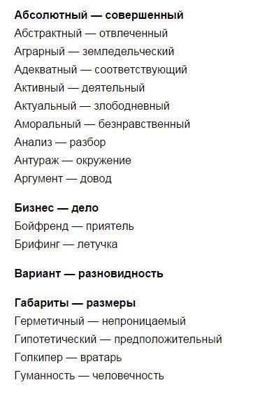 200 иностранных слов, которым есть замена в русском языке