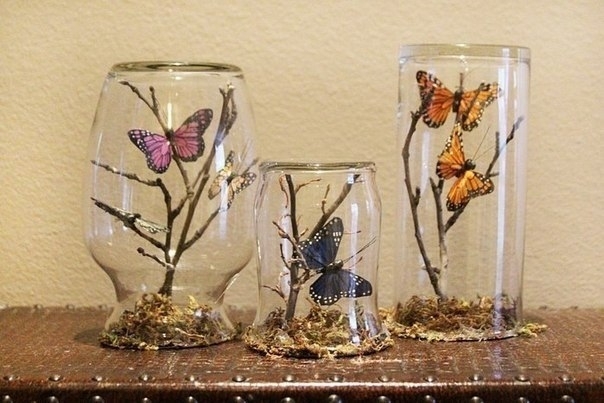 Идея для любителей бабочек. Использование стикеров