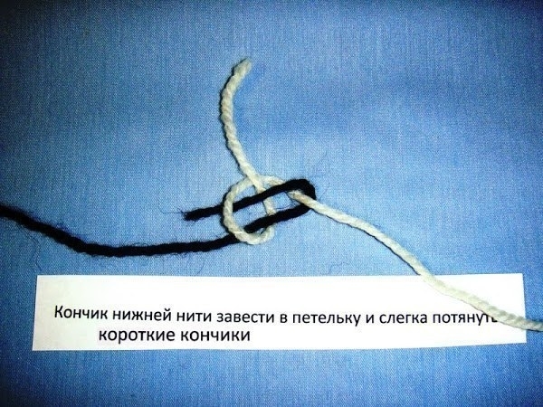 Промышленый узелок - способ крепкого, незаметного соединения ниток Промышленый узелок - способ крепкого, незаметного соединения ниток