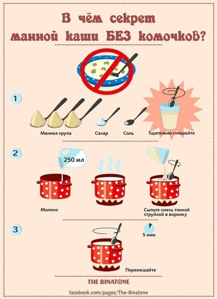 В чем секрет манной каши без комочков