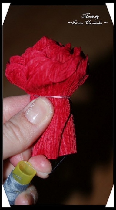 Крученые розы из гофрированной бумаги