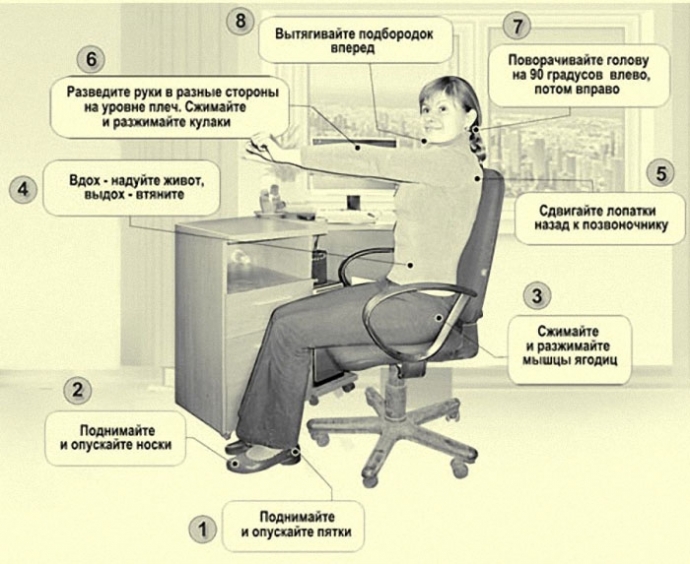 Как разминаться на рабочем месте