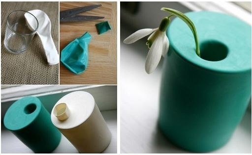 Как сделать стильную вазу из стакана и воздушного шарика