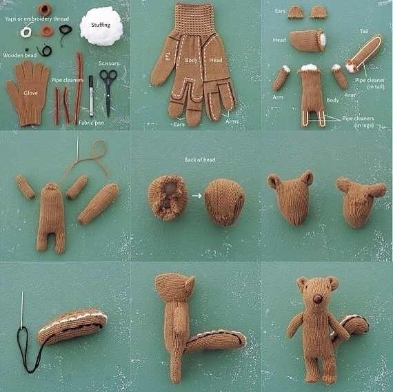 Как сделать милую игрушку из перчатки