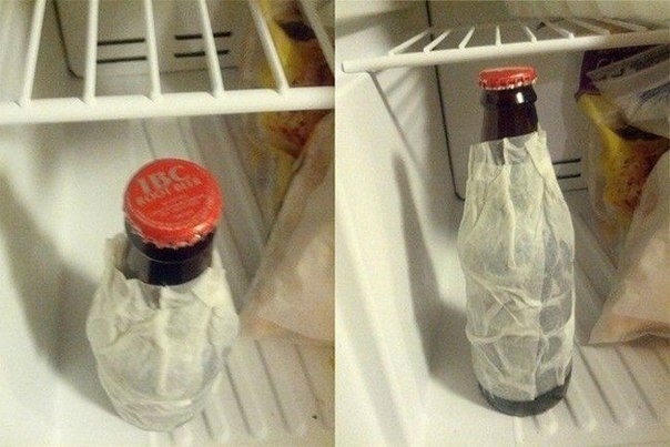 Как быстро охладить бутылку с напитком