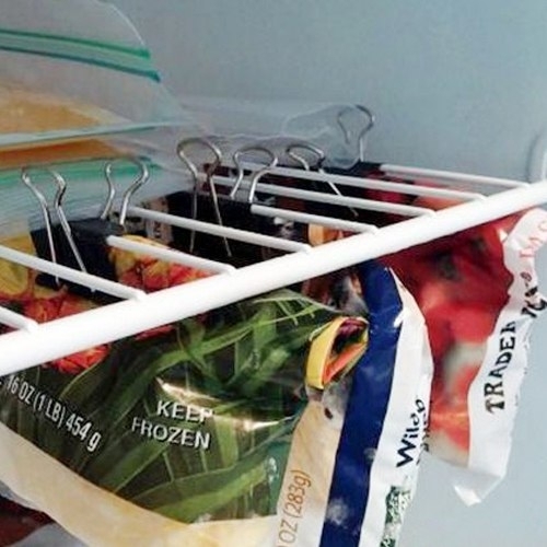 Идея - использовать зажимы для бумаг в холодильнике