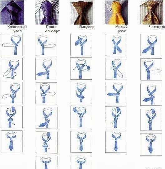 Способы как завязать галстук
