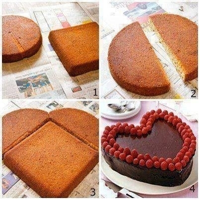 Как сделать торт в форме сердца без формы в домашних условиях