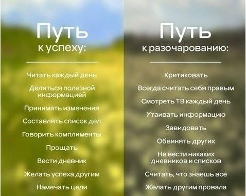 Путь к успеху и путь к разочарованию